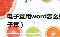 电子章用word怎么做（word文档怎么做电子章）