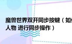 魔兽世界双开同步按键（如何在魔兽世界中双开窗口上两个人物 进行同步操作）