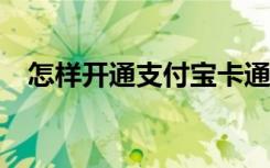 怎样开通支付宝卡通?（办理支付宝卡通）