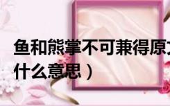 鱼和熊掌不可兼得原文（鱼和熊掌不可兼得是什么意思）