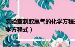 实验室制取氯气的化学方程式及现象（实验室制取氯气的化学方程式）