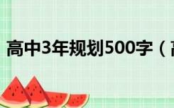 高中3年规划500字（高中三年规划1000字）