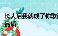 长大后我就成了你歌词中的你具有哪些可贵的品质