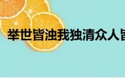 举世皆浊我独清众人皆醉我独醒出自哪首诗