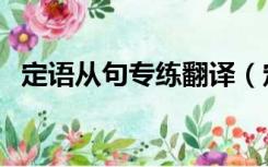 定语从句专练翻译（定语从句中译英练习）