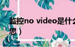 监控no video是什么意思（video是什么意思）