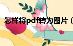 怎样将pdf转为图片（如何把pdf转成图片）