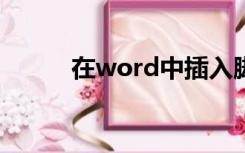 在word中插入脚注是怎么回事？