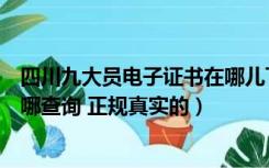 四川九大员电子证书在哪儿下载（请问四川的九大员证书在哪查询 正规真实的）