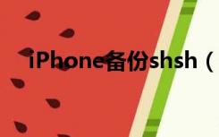 iPhone备份shsh（备份shsh什么意思）