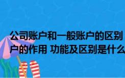 公司账户和一般账户的区别（有限公司的基本帐户和一般帐户的作用 功能及区别是什么）