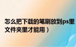 怎么把下载的笔刷放到ps里（网上下载的PS笔刷要放在哪个文件夹里才能用）