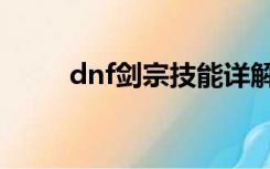 dnf剑宗技能详解（dnf剑宗技能）