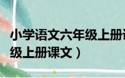 小学语文六年级上册课文目录（小学语文六年级上册课文）