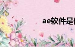 ae软件是做什么的？