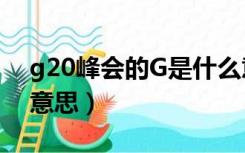 g20峰会的G是什么意思啊（g20的g是什么意思）