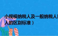 小规模纳税人及一般纳税人区别（小规模纳税人和一般纳税人的区别标准）