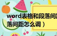 word表格和段落间距怎么调（word表格段落间距怎么调）