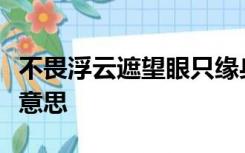 不畏浮云遮望眼只缘身在最高层的意思是什么意思