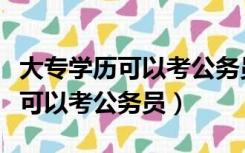 大专学历可以考公务员的什么岗位（大专学历可以考公务员）