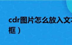 cdr图片怎么放入文本框（cdr图片置入文本框）