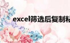 excel筛选后复制粘贴到筛选后的表格