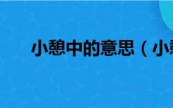 小憩中的意思（小憩的憩是什么意思）