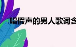 唱假声的男人歌词含义（唱假声的男人）