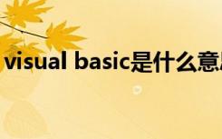 visual basic是什么意思（basic是什么意思）