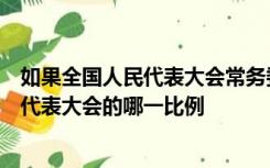 如果全国人民代表大会常务委员会认为有必要或按全国人民代表大会的哪一比例