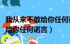 我从来不敢给你任何诺言李宗盛（我从来不敢给你任何诺言）