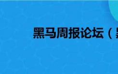 黑马周报论坛（黑马论坛大家谈）