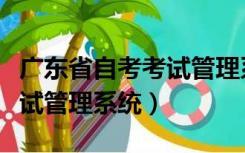 广东省自考考试管理系统网址（广东省自考考试管理系统）