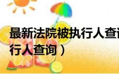 最新法院被执行人查询系统（人民法院网被执行人查询）