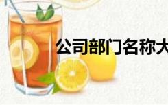 公司部门名称大全（公司部门）