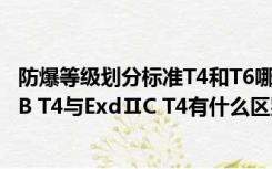 防爆等级划分标准T4和T6哪一个高（防爆等级标识中ExdⅡB T4与ExdⅡC T4有什么区别）