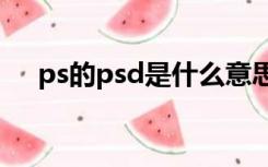 ps的psd是什么意思（psd是什么意思）