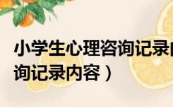 小学生心理咨询记录内容范文（小学生心理咨询记录内容）