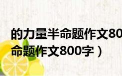 的力量半命题作文800字满分作文（的力量半命题作文800字）