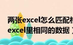 两张excel怎么匹配相同数据（如何匹配两个excel里相同的数据）