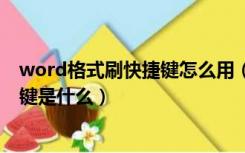 word格式刷快捷键怎么用（谁知道WORD中格式刷的快捷键是什么）