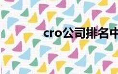 cro公司排名中国（cro公司）