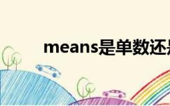 means是单数还是复数（means）