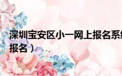 深圳宝安区小一网上报名系统入口（深圳宝安教育在线小一报名）