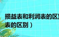 损益表和利润表的区别和联系（损益表和利润表的区别）