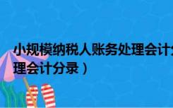 小规模纳税人账务处理会计分录摘要（小规模纳税人账务处理会计分录）