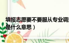 填报志愿要不要服从专业调剂（填报志愿是否服从专业调剂是什么意思）