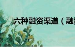 六种融资渠道（融资渠道和融资方式）