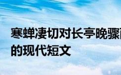 寒蝉凄切对长亭晚骤雨初歇扩写成200字左右的现代短文