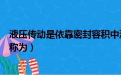 液压传动是依靠密封容积中液体静压力（容积式液压传动又称为）